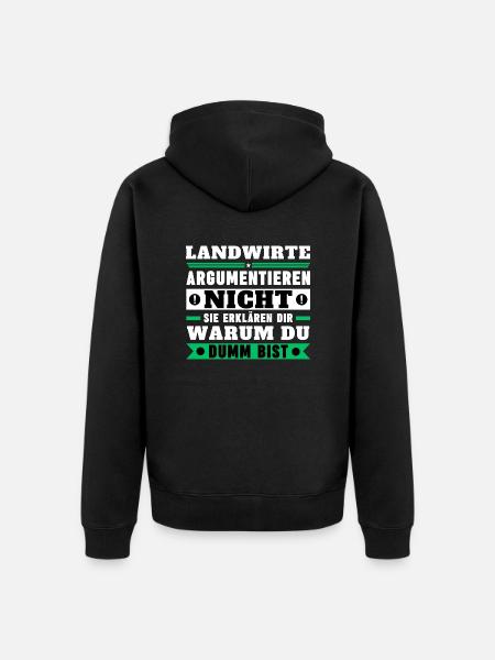 Farmers don't argue - Unisex Premium Organic Zip Hoodie - black