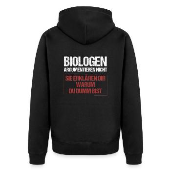 Les biologistes ne discutent pas - Veste à capuche bio Premium Unisexe - noir - Dos - Nico (187cm)