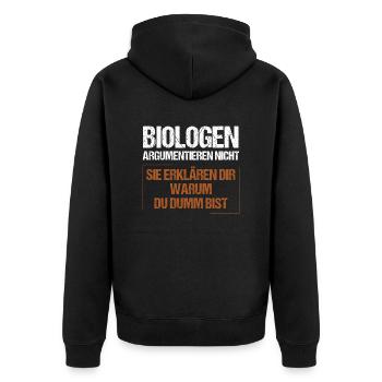 Les biologistes ne discutent pas - Veste à capuche bio Premium Unisexe - noir - Dos - Nico (187cm)