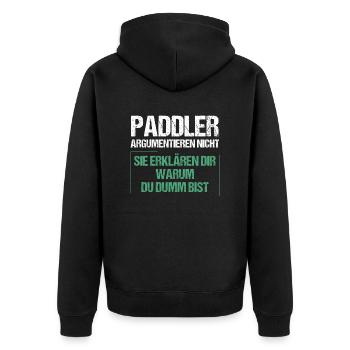 Les pagayeurs ne se disputent pas - Veste à capuche bio Premium Unisexe - noir - Dos - Nico (187cm)