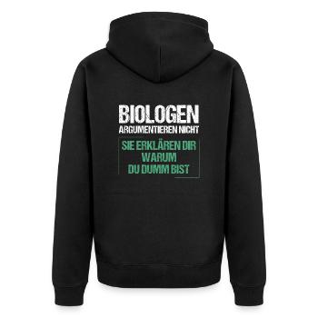 Les biologistes ne discutent pas - Veste à capuche bio Premium Unisexe - noir - Dos - Nico (187cm)