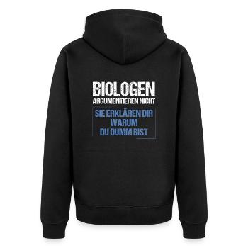 Les biologistes ne discutent pas - Veste à capuche bio Premium Unisexe - noir - Dos - Nico (187cm)