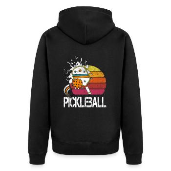 pickleball,-2 t-shirt, - Veste à capuche bio Premium Unisexe - noir - Dos - Nico (187cm)