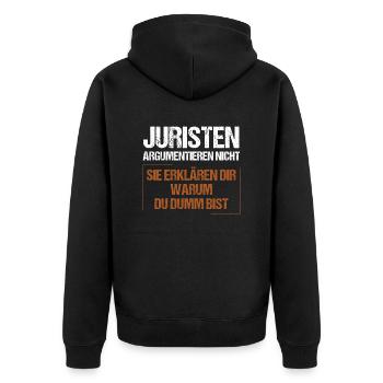Les avocats ne se disputent pas - Veste à capuche bio Premium Unisexe - noir - Dos - Nico (187cm)