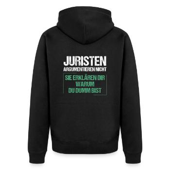 Les avocats ne discutent pas - Veste à capuche bio Premium Unisexe - noir - Dos - Nico (187cm)