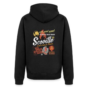 Chili Spruch Scoville Is Not A Town - Unisex Premium Bio Zip Hoodie - Schwarz - Hinten - Nico (187cm)