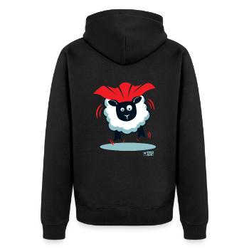 Ewe un super-héros ? - Veste à capuche bio Premium Unisexe - noir - Dos - Nico (187cm)
