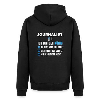 Cadeau de journaliste - Je suis le roi - Veste à capuche bio Premium Unisexe - noir - Dos - Nico (187cm)