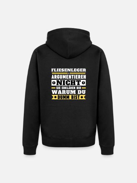 Tilers don't argue - Unisex Premium Organic Zip Hoodie - black