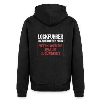 Les dirigeants de leurre ne discutent pas - Veste à capuche bio Premium Unisexe - noir - Dos - Nico (187cm)