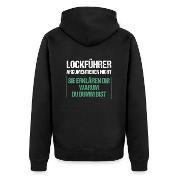 Les dirigeants de leurre ne discutent pas - Veste à capuche bio Premium Unisexe - noir - Dos - Nico (187cm)