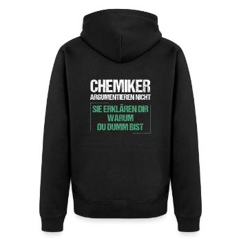 Les chimistes ne discutent pas - Veste à capuche bio Premium Unisexe - noir - Dos - Nico (187cm)