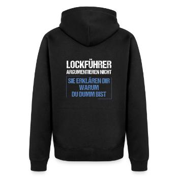 Lure leaders don't argue - Unisex Premium Organic Zip Hoodie - black - Back - Nico (187cm)