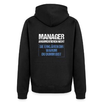 Les managers ne discutent pas - Veste à capuche bio Premium Unisexe - noir - Dos - Nico (187cm)