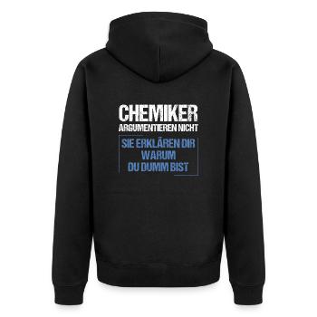 Les chimistes ne discutent pas - Veste à capuche bio Premium Unisexe - noir - Dos - Nico (187cm)