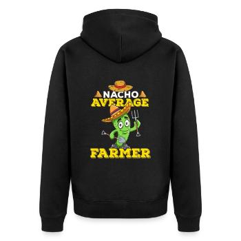 Cinco De Mayo Farmer - Unisex Premium Bio Zip Hoodie - Schwarz - Hinten - Nico (187cm)