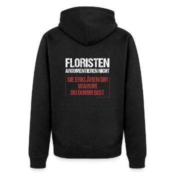 Les fleuristes ne discutent pas - Veste à capuche bio Premium Unisexe - noir - Dos - Nico (187cm)