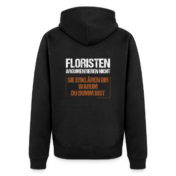 Les fleuristes ne discutent pas - Veste à capuche bio Premium Unisexe - noir - Dos - Nico (187cm)