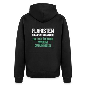 Les fleuristes ne se disputent pas - Veste à capuche bio Premium Unisexe - noir - Dos - Nico (187cm)