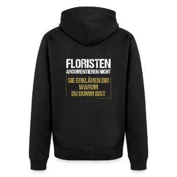 Les fleuristes ne se disputent pas - Veste à capuche bio Premium Unisexe - noir - Dos - Nico (187cm)