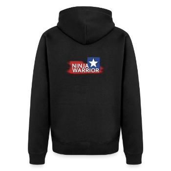 Ninja Warrior - Unisex Premium Organic Zip Hoodie - black - Back - Nico (187cm)
