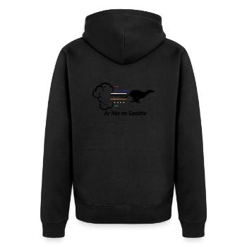 Greyhound - Ar Nós Na Gaoithe - Unisex Premium Organic Zip Hoodie - black - Back - Nico (187cm)