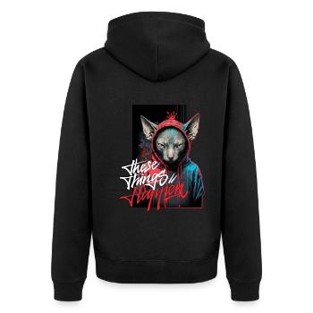 Graffiti de chat Sphinx - Veste à capuche bio Premium Unisexe - noir - Dos - Nico (187cm)