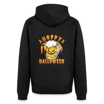 Halloween Hoppy Halloween Design für Biertrinker - Unisex Premium Bio Zip Hoodie - Schwarz - Hinten - Nico (187cm)