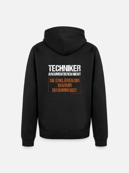 Technicians don't argue - Unisex Premium Organic Zip Hoodie - black