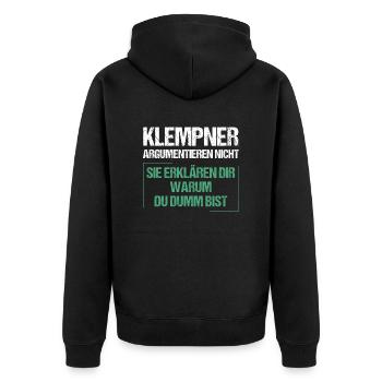 Les plombiers ne se disputent pas - Veste à capuche bio Premium Unisexe - noir - Dos - Nico (187cm)