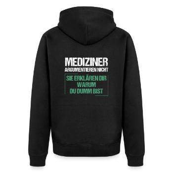 Les médecins ne discutent pas - Veste à capuche bio Premium Unisexe - noir - Dos - Nico (187cm)