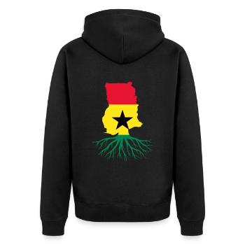 Ghana Afrikanische Länder Afrika Ghana - Unisex Premium Bio Zip Hoodie - Schwarz - Hinten - Nico (187cm)