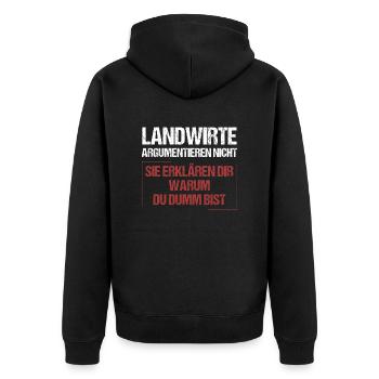 Les agriculteurs ne discutent pas - Veste à capuche bio Premium Unisexe - noir - Dos - Nico (187cm)