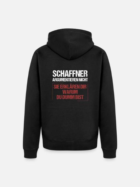 Schaffner argumentieren nicht - Unisex Premium Bio Zip Hoodie - Schwarz