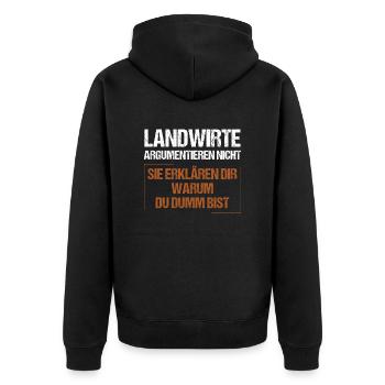 Les agriculteurs ne discutent pas - Veste à capuche bio Premium Unisexe - noir - Dos - Nico (187cm)