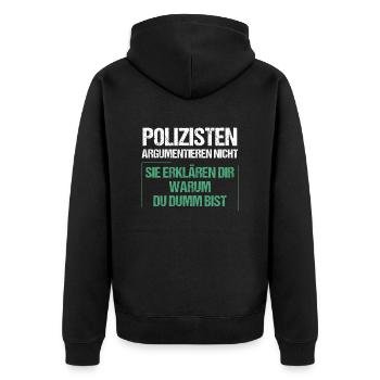 Les policiers ne discutent pas - Veste à capuche bio Premium Unisexe - noir - Dos - Nico (187cm)