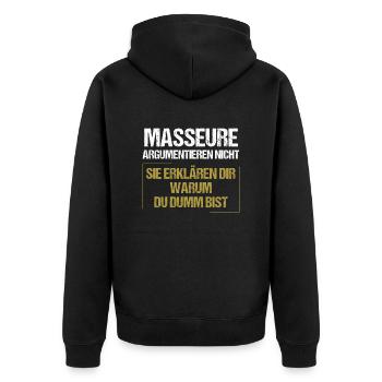 Les masseurs ne se disputent pas - Veste à capuche bio Premium Unisexe - noir - Dos - Nico (187cm)
