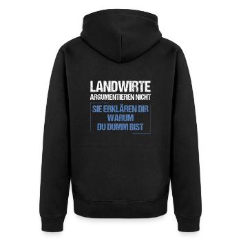 Les agriculteurs ne discutent pas - Veste à capuche bio Premium Unisexe - noir - Dos - Nico (187cm)