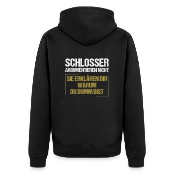 Les serruriers ne se disputent pas - Veste à capuche bio Premium Unisexe - noir - Dos - Nico (187cm)