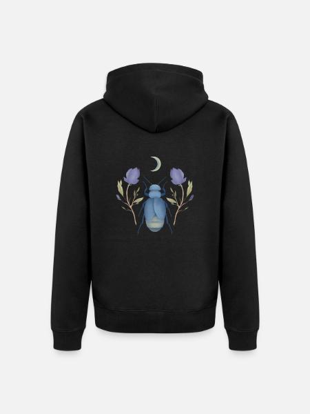 Beetle - Unisex Premium Organic Zip Hoodie - black