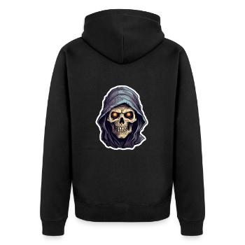 Crâne de mort Halloween - Veste à capuche bio Premium Unisexe - noir - Dos - Nico (187cm)