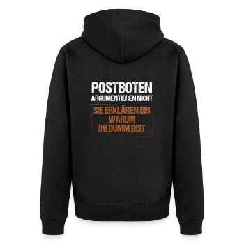 Les facteurs ne discutent pas - Veste à capuche bio Premium Unisexe - noir - Dos - Nico (187cm)