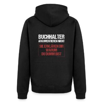 Les comptables ne discutent pas - Veste à capuche bio Premium Unisexe - noir - Dos - Nico (187cm)