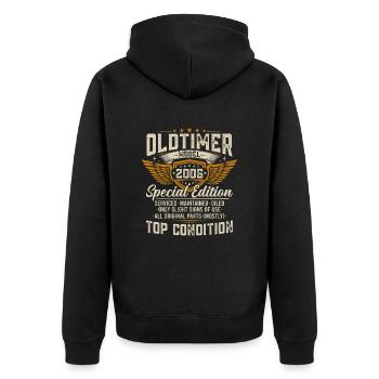 Vintage 2006 Vintage Born Birthday Gift - Unisex Premium Organic Zip Hoodie - black - Back - Nico (187cm)