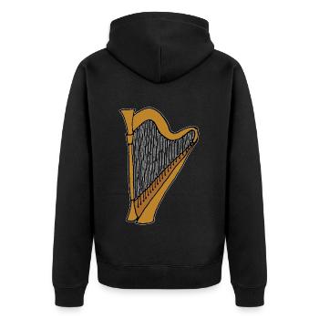 Harpe Instrument à cordes pincées Orchestre de musique - Veste à capuche bio Premium Unisexe - noir - Dos - Nico (187cm)