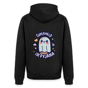 Cute Gift - Super-héros en pyjama - Veste à capuche bio Premium Unisexe - noir - Dos - Nico (187cm)
