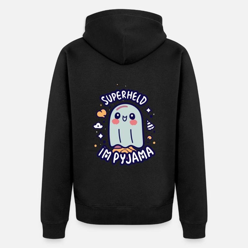 Cute Gift - Super-héros en pyjama - Veste à capuche bio Premium Unisexe - noir