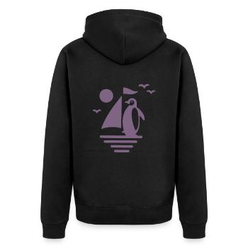Pingouin Voilier Silhouette Minimaliste - Veste à capuche bio Premium Unisexe - noir - Dos - Nico (187cm)