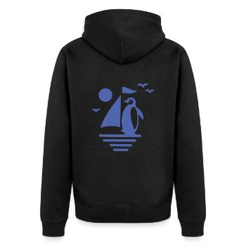 Pingouin Voilier Silhouette Minimaliste - Veste à capuche bio Premium Unisexe - noir - Dos - Nico (187cm)
