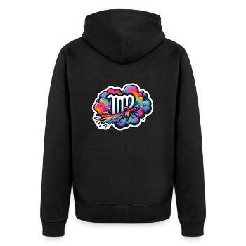 Couleur du zodiaque : Vierge - Veste à capuche bio Premium Unisexe - noir - Dos - Nico (187cm)